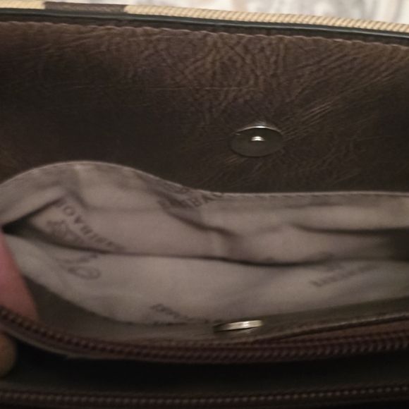 Babibaobei plaid satchel handbag in brown, beige, and black tones. - Picture 8 of 9